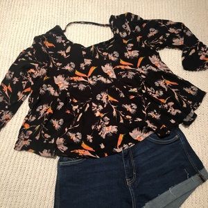 Floral peplum crop top